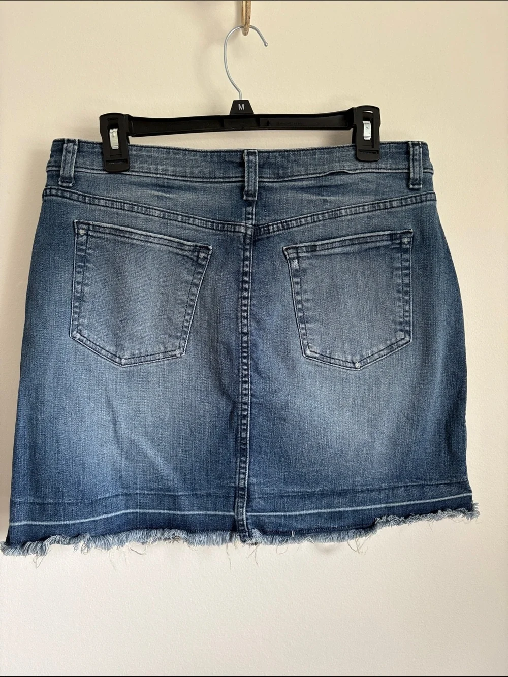 Michael Kors Blue Denim Mini Skirt with Subtle Fray 16 inch waist